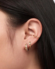 Gold Hoop Earrings - Selena Huggie Hoops
