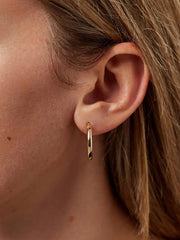 Chunky Gold Hoop Earrings - Gold Classic Hoops Medium