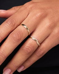 Solid Yellow Gold - Trillion Diamond Signet Ring