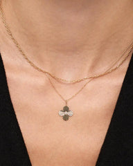 Solid Yellow Gold - Diamond Flower Charm