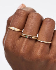 Solid Yellow Gold - 5 Stone Birthstone Ring