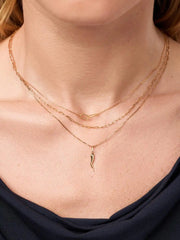 Solid Yellow Gold - Italian Horn Charm