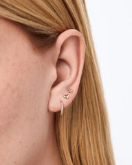 Solid Yellow Gold - Heart Flatback Single Stud