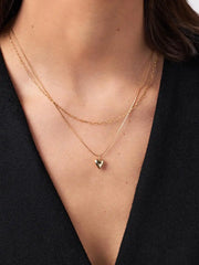 Solid Yellow Gold - Silk Chain Necklace