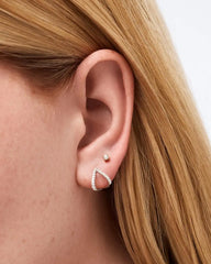 Solid White Gold - Diamond Velora Huggie Studs
