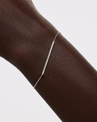 Solid White Gold - Pave Diamond Bar Bracelet