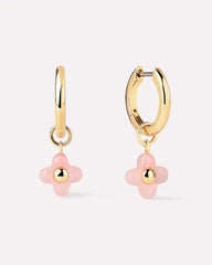 Flower Earrings - Liora Hoops Rose Quartz