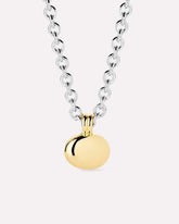 Pendant Necklace - Pebble Statement Two Tone