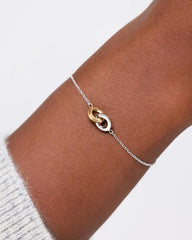 Solid White Gold - Duo Links Bracelet