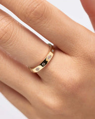 Gold Band Ring - Selena Marquise Ring