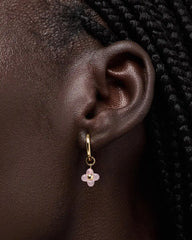 Flower Earrings - Liora Hoops Rose Quartz
