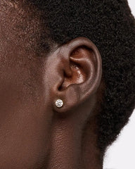 Gold Stud Earrings - Invisible Set Studs Medium