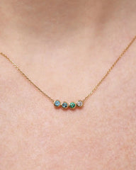 Birthstone Necklace - 4 Stone Birthstone Necklace