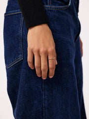 Gold Band Ring - Diamond Bypass Ring
