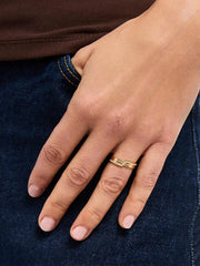 Solid Yellow Gold - Triple Diamond Elevate Ring