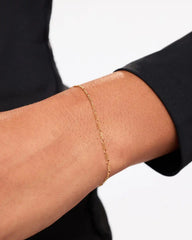 Solid Yellow Gold - Figaro Chain Bracelet