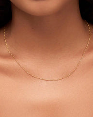 Solid Yellow Gold - Figaro Chain Necklace