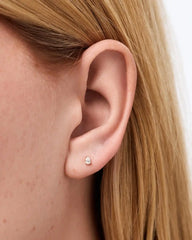 Solid Yellow Gold - Diamond Pear Flatback Studs
