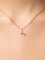 Solid Yellow Gold - Emerald Martini Charm