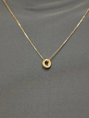 Solid Yellow Gold - Eclipse Charm