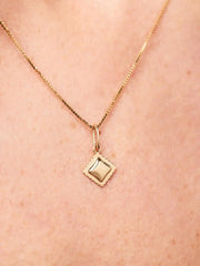 Solid Yellow Gold - Mini Ravioli Charm