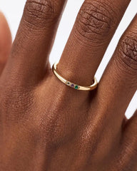 Solid Yellow Gold - 3 Stone Birthstone Ring