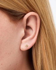 Solid Yellow Gold - Liora Flatback Studs