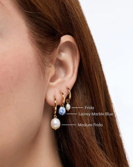 Pearl Huggie Hoops - Frida