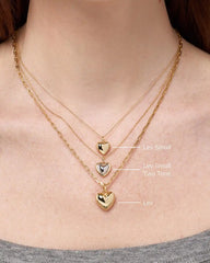 Puffed Heart Necklace - Lev