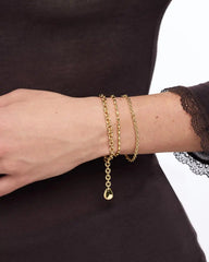 Gold Charm Bracelet - Pebble Charm Bracelet