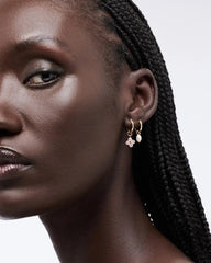 Flower Earrings - Liora Hoops Rose Quartz