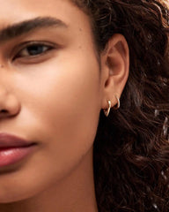 Solid Yellow Gold - Trillion Diamond Hoops