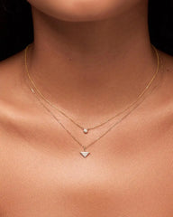 Solid Yellow Gold - Trillion Diamond Charm