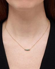 Solid Yellow Gold - 4 Stone Birthstone Necklace
