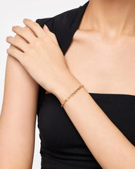 Solid Yellow Gold - Large Paperclip Bracelet