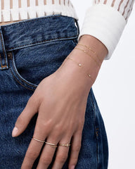Solid Yellow Gold - Sparkle Link Chain Bracelet