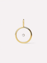 Gold Pendant - Floating Diamond Charm Large