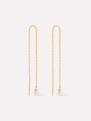 Pearl Threader Earrings - Abrielle