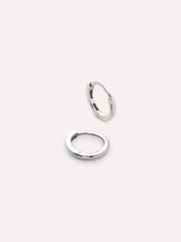 White Gold Hoop Earrings - White Gold Huggie Hoop Earrings