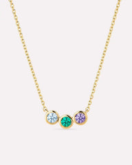 Birthstone Necklace - 3 Stone Birthstone Necklace