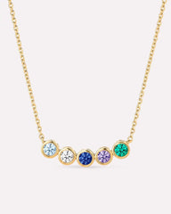 Birthstone Necklace - 5 Stone Birthstone Necklace