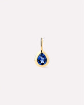 Solid Yellow Gold Birthstone - Light Blue Sapphire Teardrop Charm