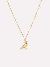 Solid Yellow Gold - Pigeon Charm Necklace