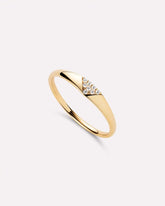 Solid Yellow Gold - Trillion Diamond Signet Ring