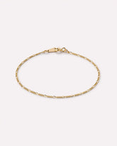 Solid Yellow Gold - Figaro Chain Bracelet