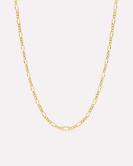Solid Yellow Gold - Figaro Chain Necklace