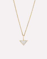 Solid Yellow Gold - Trillion Diamond Charm Necklace