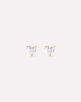 Solid Yellow Gold - Diamond Heart Studs