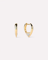 Solid Yellow Gold - Trillion Diamond Hoops