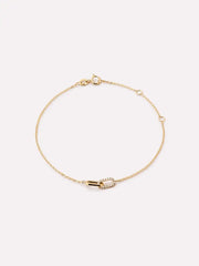 Solid Yellow Gold - Diamond Link Bracelet